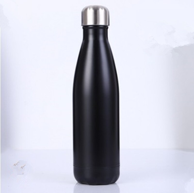 350/500/1000ml termokoppar vakuumkolv värme vattenflaska rostfritt stål värmeisolering dryck flaska termos vakuum bärbar: 500ml / Svart