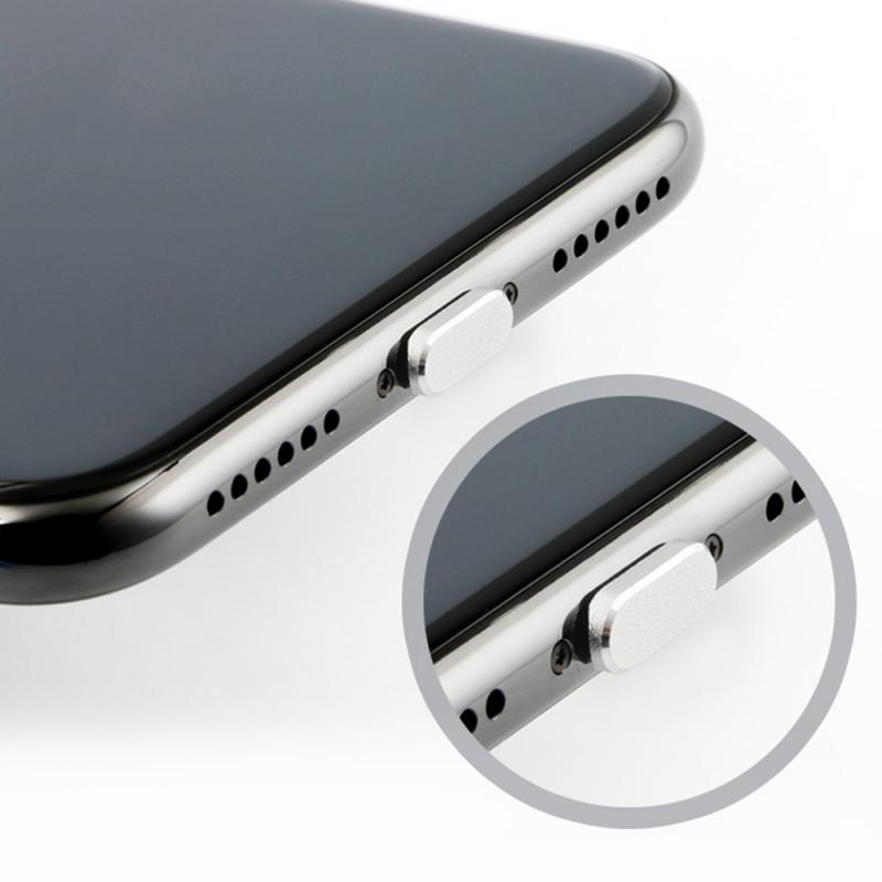 1 unidad, para IPhone 6 6s 7 8 X Xs, accesorios de cargador, enchufe de polvo para teléfono móvil, Protector de interfaz de datos de Metal para teléfono móvil de Apple