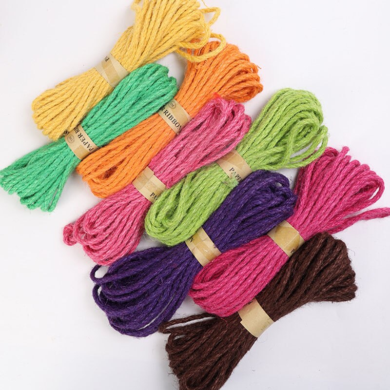 10 Meters Colorful Twisted Cord Jute Rope 6mm DIY Basket Twine Burlap String Party Decor Wrapping Handmade Craft
