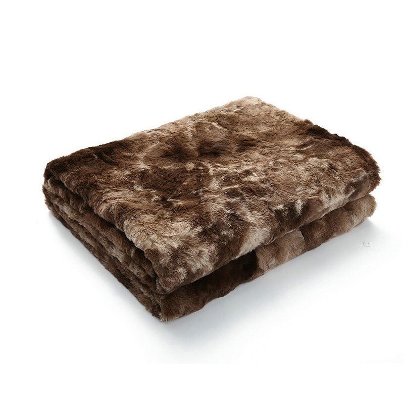 Shaggy kaste tæppe blødt lang plys sengetæppe tæppe fluffy faux pels sengetæppe tæpper til senge sofa sofa: Kaffe