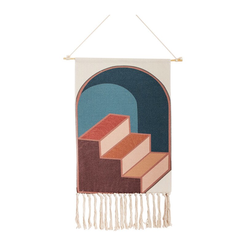 Tenture murale à motifs géométriques style Boho, accessoires de décoration pour la maison, coton et lin, tissé à la main, Art de la maison: G