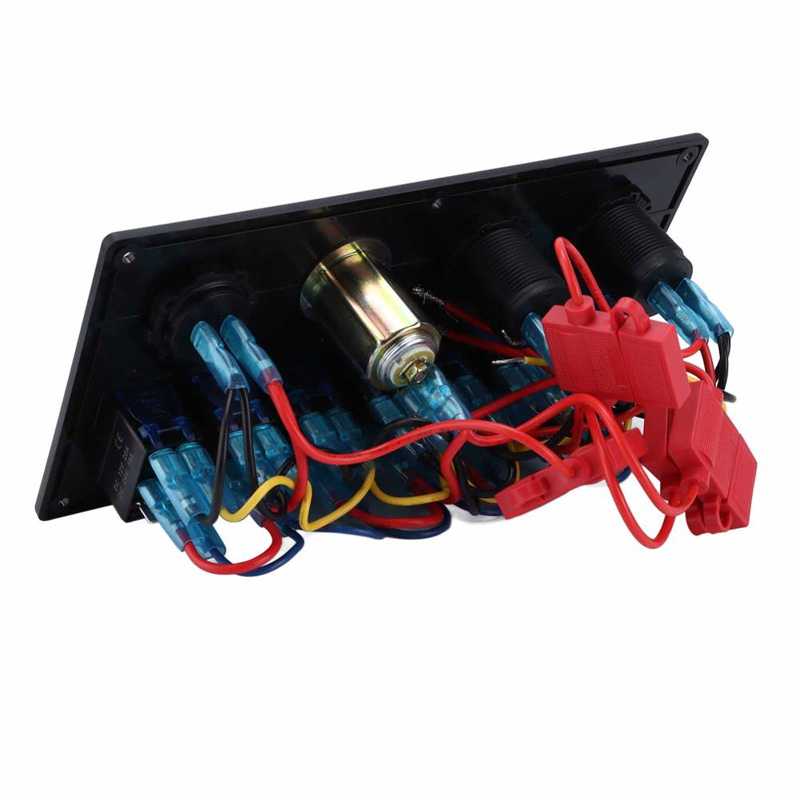 Rocker Switch Panel Zwart 8 Gang Toggle Schakelaar Voor Motor Boot Modificatie