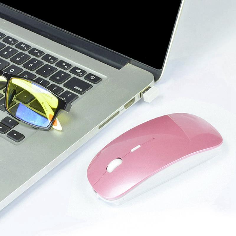 Jolie souris optique sans fil, 2.4GHz, Ultra fine, avec récepteur USB, pour ordinateur portable