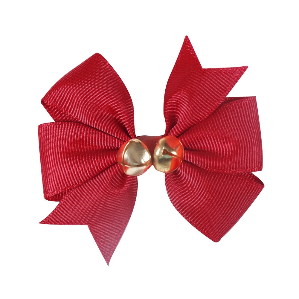 4INCH Christmas Bell Children Bow Hairpin Festive Girl With Buckle Hair Clip for Girls hair accessories