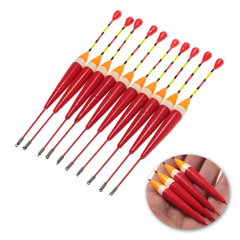 10 pçs 16cm conjunto de flutuadores de pesca equipamento de pesca flutuante indicador de mordida flutuador bóia multi-purpose luz flutuadores