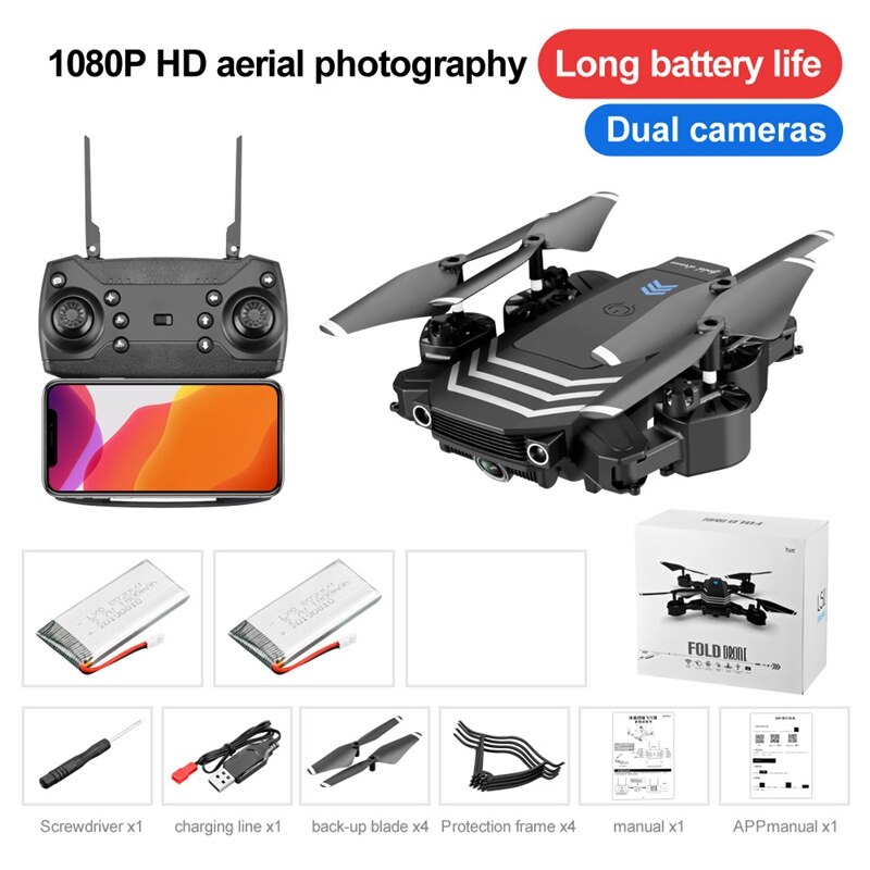 LS11 4K HD Dual Cameras Mini Drone Profissional Folding FPV Quadcopter Drones with Camera Toys for Children RC Quadcopters Toys: LS11 1080P 2BA box