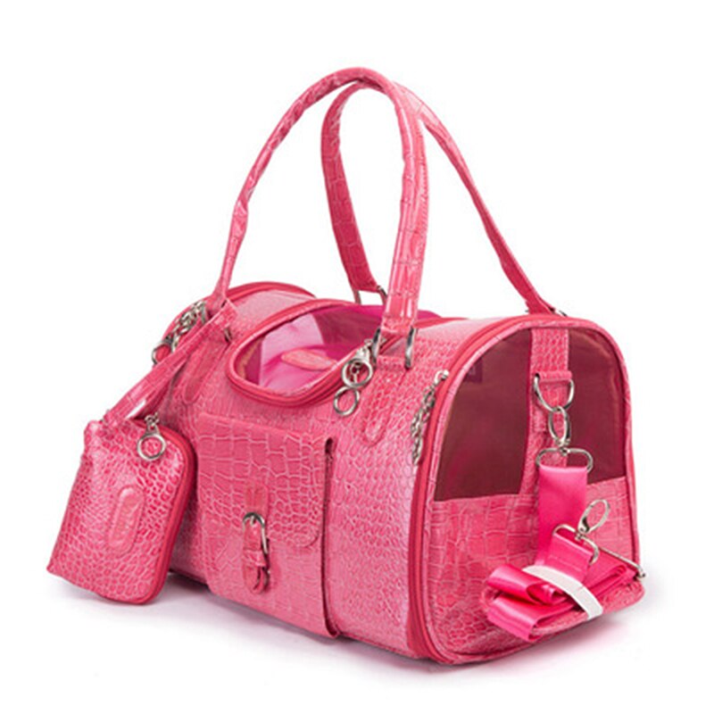 Bolsa de transporte portátil para exteriores, bolso de viaje de cuero para perros pequeños, Chihuahua, gato y perro