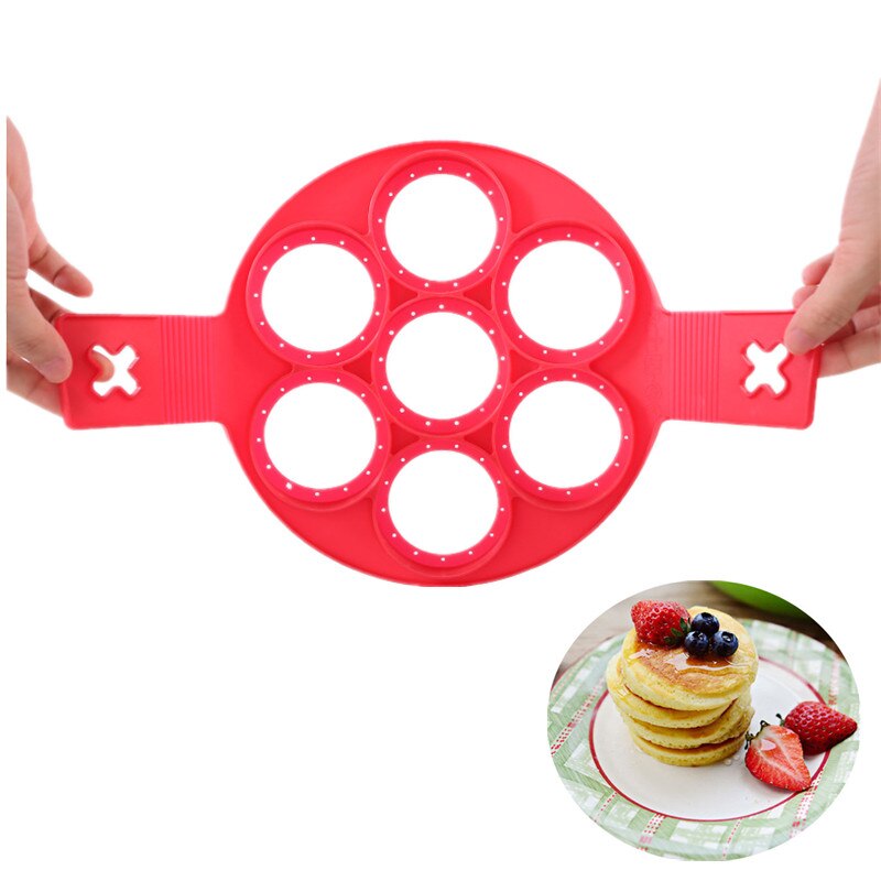 Molde de silicona antiadherente para hacer tortillas de huevo, molde de anillo para hornear, cocina, , 1 unidad