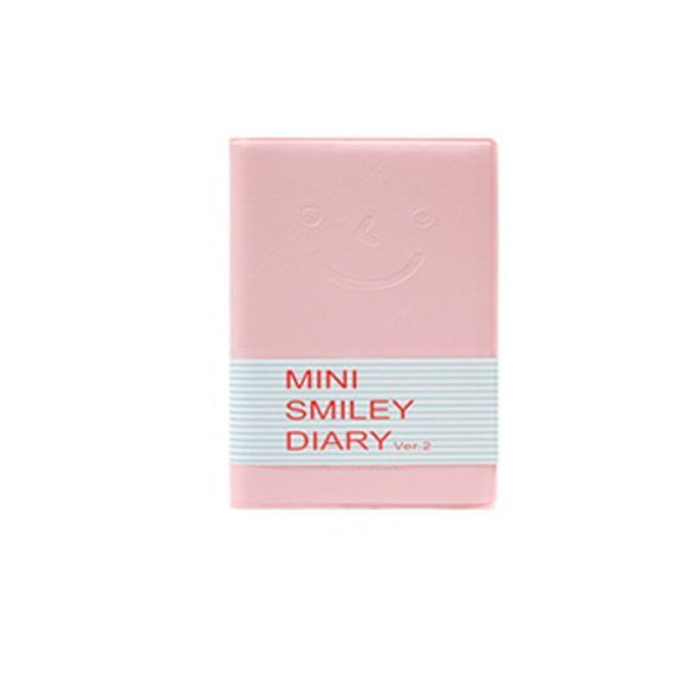 XRHYY Travel Diary Diary Pocket Memo Candy Notebook PU Leather Smiley Face Mini Note Pads For Students Children Writing: Pink