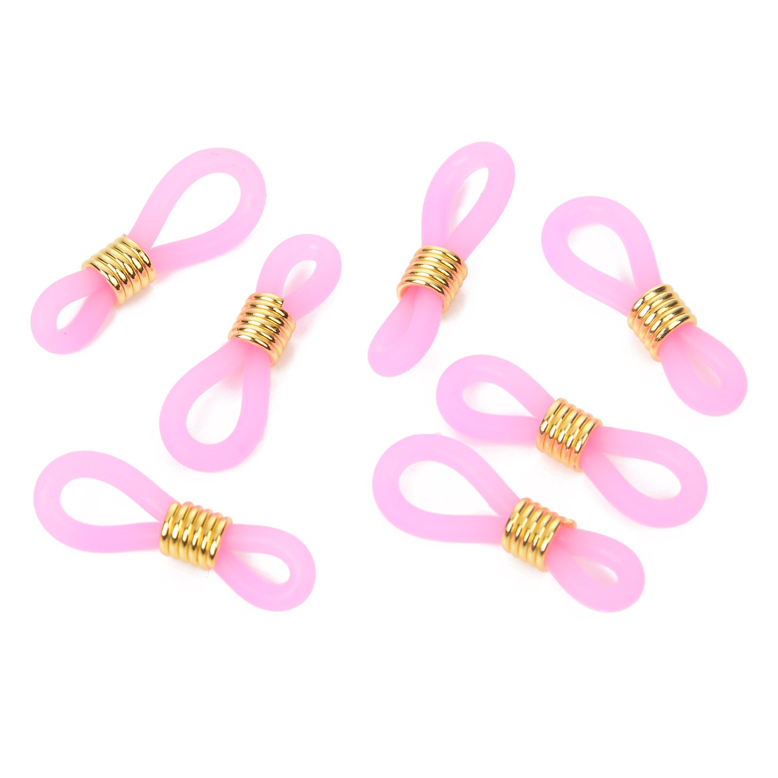 50 sztuk 22x11mm 18 kolory łańcuszek do okularów gumy silikonowej stop złota kołatka antypoślizgowe okulary okulary klamra DIY akcesoria: Light Purple
