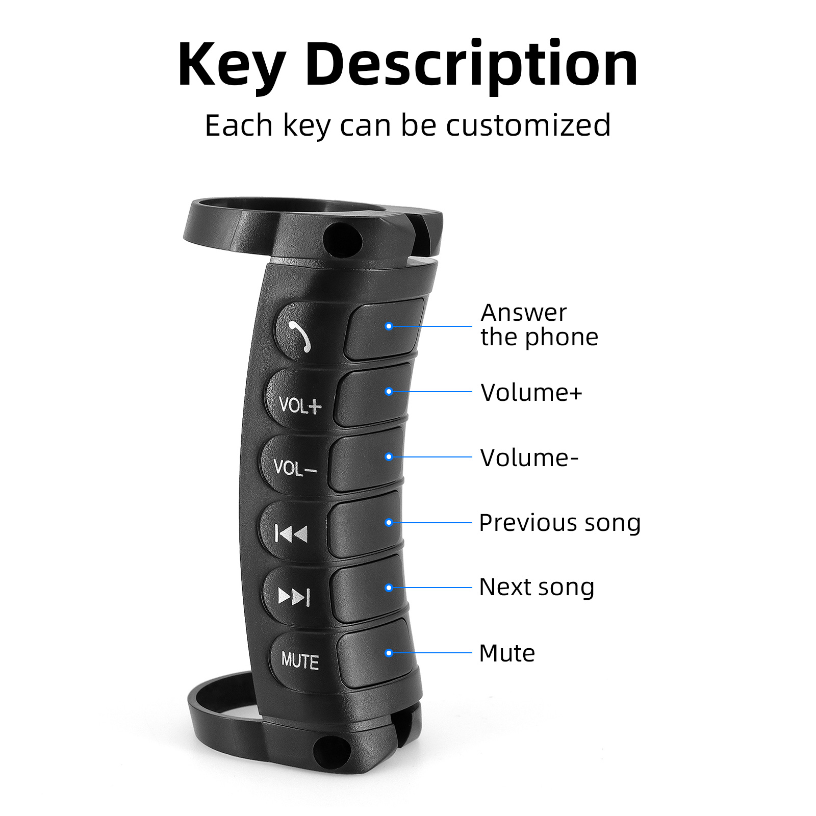 Universal Multi-wheel Wireless Car Multi Steering Wheel Control Remote Controls Car Multi-function Switch Buttons for Android