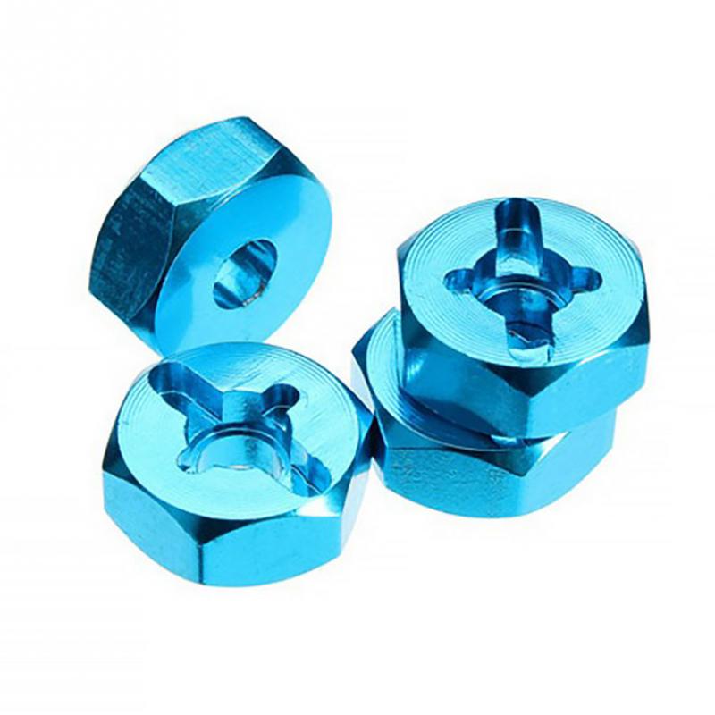4Pcs Hexagonal Combiner Wheel Rim Hex 7Mm Upgrade 12Mm Metal Adapter for 1/18 Wltoys A949 A959 A969 A979 K929 1/10 Tires