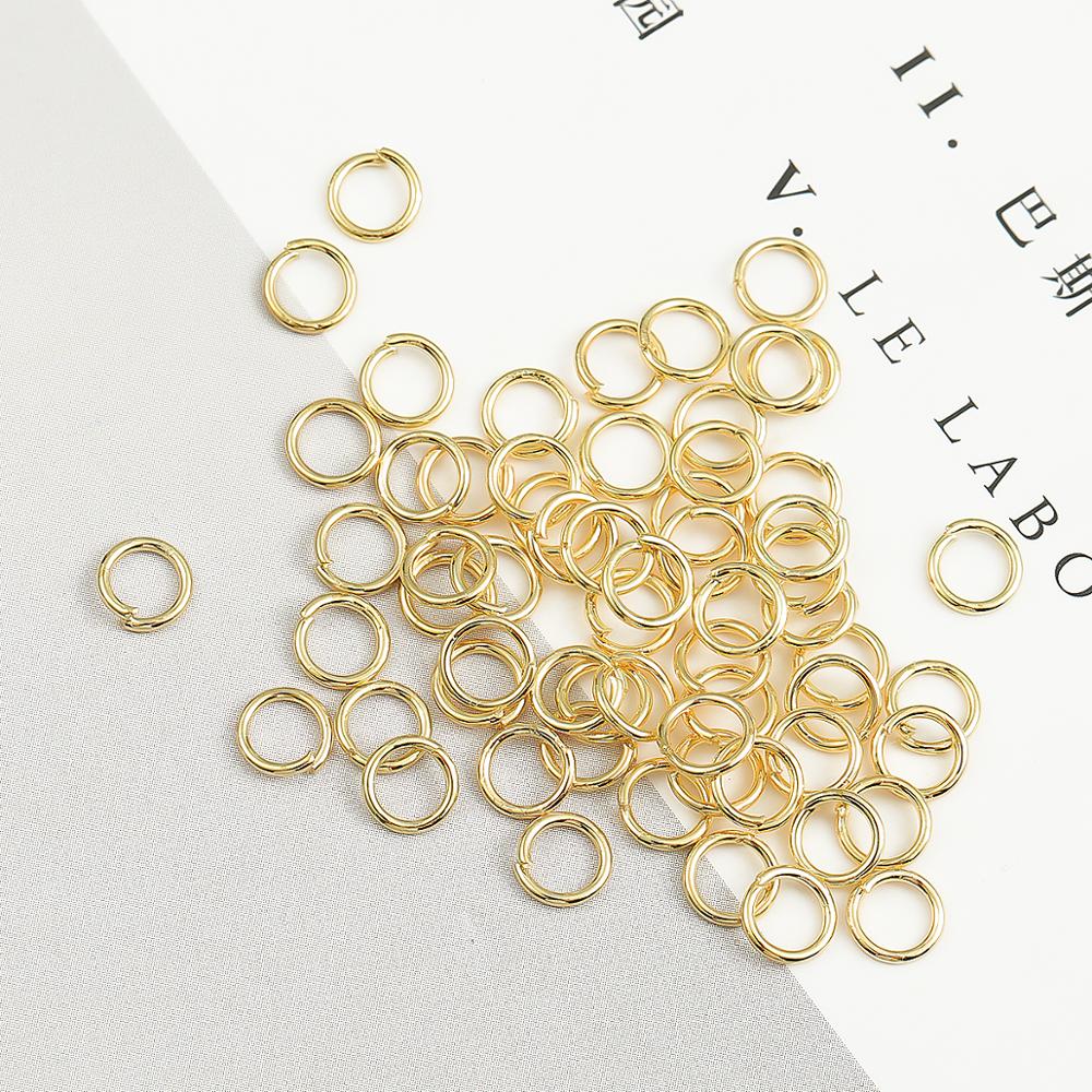 3 4 5 6 7 8mm 10Pcs 18K Real Gold Plated Copper Split Rings Open Jump Rings Connectors For Jewelry Making Supplies