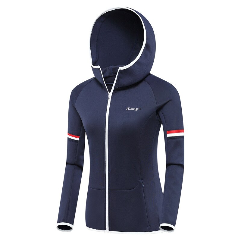 Golf Bekleidung Frauen Golf Windjacke Winter Herbst Mit Kapuze Golf Jacke Windprood Warme Strickjacke Sportbekleidung Voll Reißverschluss Mantel: Blau / XL