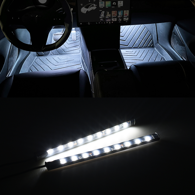 Luz LED de neón para Interior de coche, iluminación de fondo con decoración USB, Lámpara decorativa de ambiente automático Universal de 5V, 18 LED