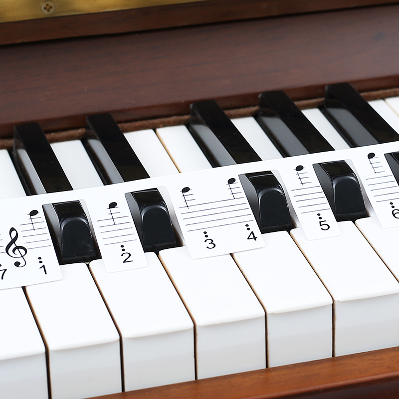 Pegatina de Tono de teclado de Piano grande/vertical/eléctrico, 88/61 teclas, pegatinas de notación de personal Musical, novedad, sin pasta