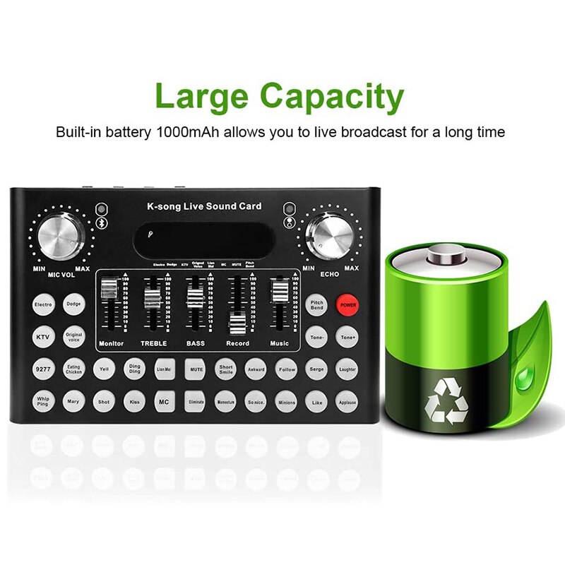 18 wirkung Live Soundkarte, f9 Universal- Stimme Ändern Audio- Rührgerät Adapter Karte Für Handy, Mobiltelefon / Computer Live / WeChat / QQ