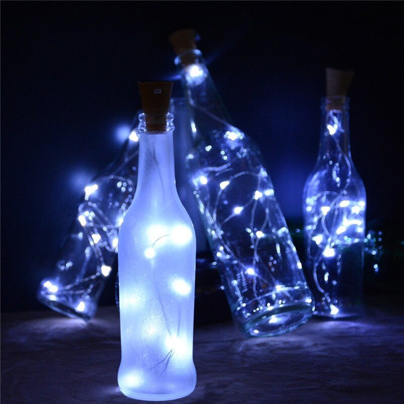 10 vinflasker led lys med kork solcelledrevet kork til fest bryllup jule indretning halloween bar indretning