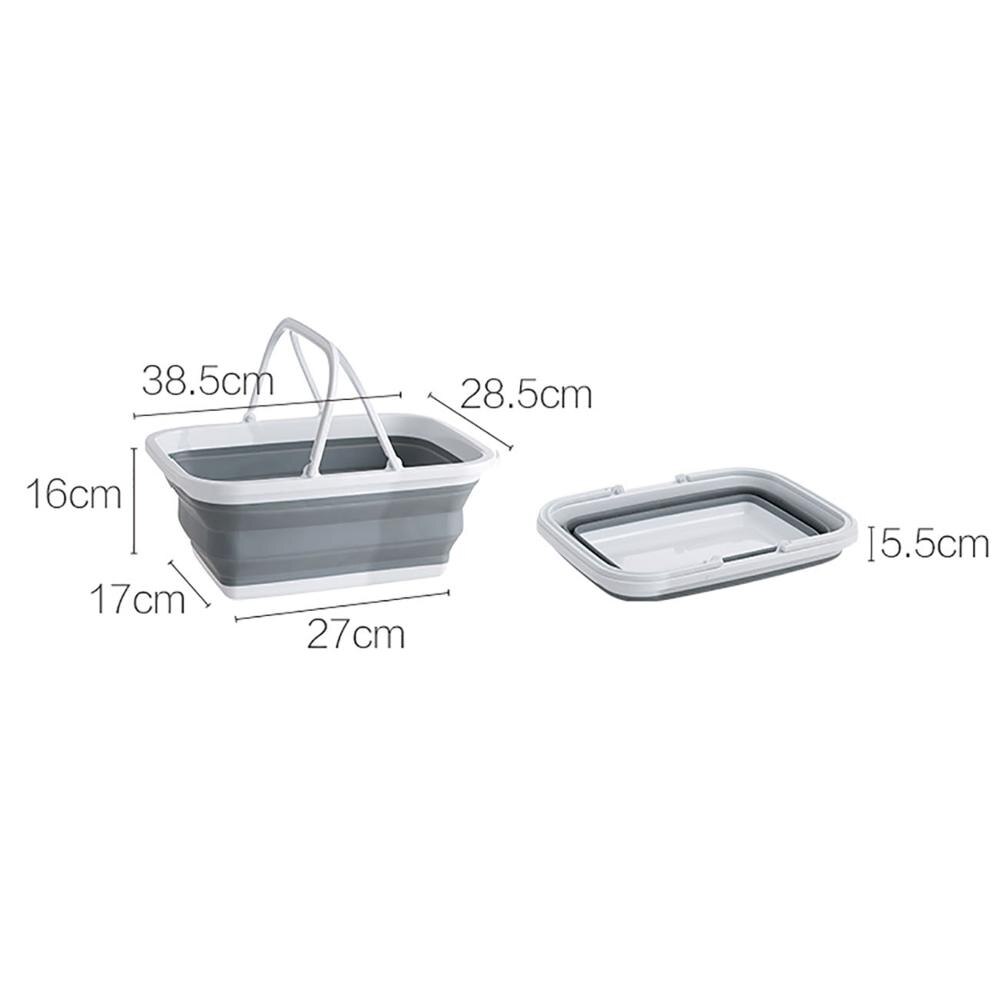 Large Folding Mop Bucket Bathroom Bucket with Handle Portable Water Container Foot Bath Bucket Outdoor Fishing Car Wash Bucket