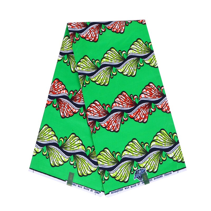 Latest African Print Green Fabric Nigeria Ankara Veritable Guarantee Wax