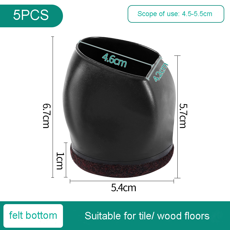 Feutre bas meubles roue roulette tasses canapé-lit chaise de bureau roues bouchon protecteurs de sol couvre Silicone prévenir les rayures: En bois