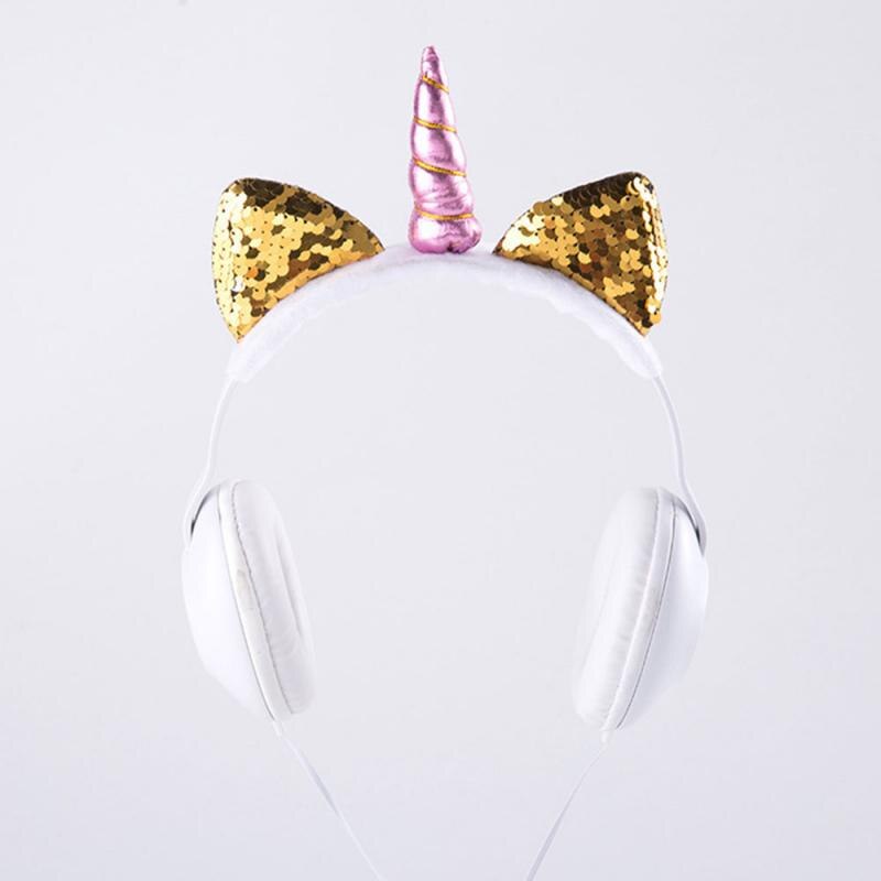 Cute Cat Ear Headphone Unicorns 3.5MM Wired Kids Headphones Earphone Gaming Headset For Mobile Phone/computer Universal: 07