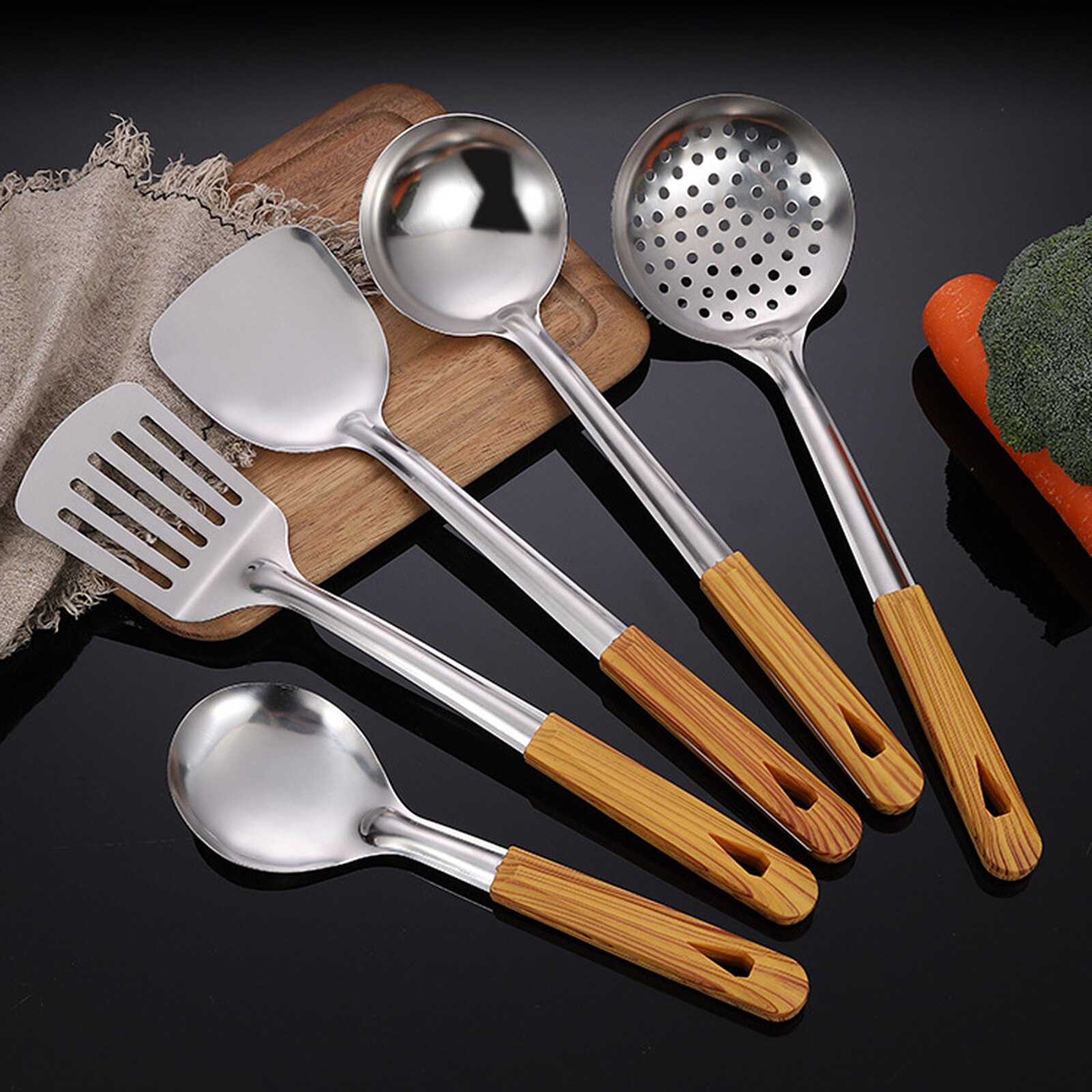 Cooking Tool Stainless Steel With Storage Rack 6Pcs/Set Tools Accessories Kitchenware Cooking Tool Set