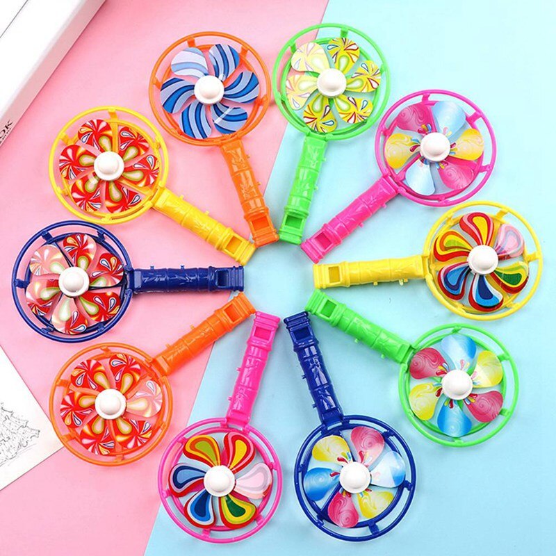 5Pcs Kids Windmolen Fluitje Speelgoed Kinderen Coloful Windmolen Fluitje Musical Developmental Toy Party Props Kleur Willekeurige