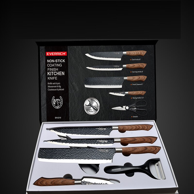 Rvs Keukenmessen Chef Slicer Schilmesje Set Gereedschap Gesmeed Keukenmes Schaar Keramische Dunschiller