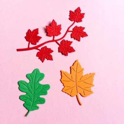 Leaf Embossed Carbon Steel Knife Die-cut Template Plant Knife Die DIY Greeting Card Scrapbook Decoration Making Crafts: 003 3pcs