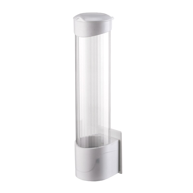 Engangspapirkopper dispenser plastik kopholder til vanddispenser vægmonteret automatisk kopopbevaringsstativ kopper beholder: Hvid