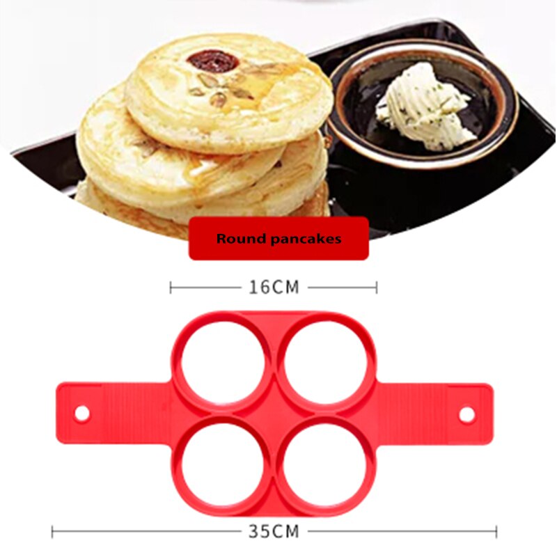 Pancake Non-stick Silicone Mold Cooking Tool Round Center Pancake Machine Egg Tool Rice Cooker Flip Egg Mold Kitchen Baking: YUAN