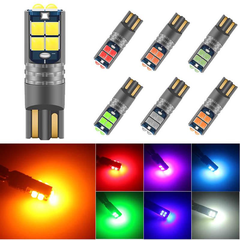 Luz LED Canbus T10 para Interior de coche, lámpara de lectura Canbus W5W 3030 10SMD 12V-24V 194 168, 10W, 1 unidad