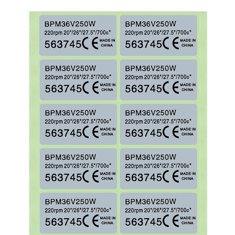 4 PCS/Lot 36V 250W Mid Drive Motor Sticker Electric Bicycle Conversion Kit Sticker for HUB Wheel Dirve eBike Motor