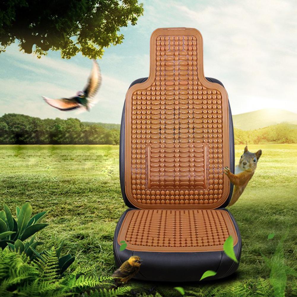 1Pcs Universele Zomer Autostoel Koele Kussen PVC Kralen Massage Auto Stoel Cover Met Zachte Taille mat Ademend Duurzaam: Khaki