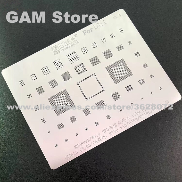Voor LG G2 G3 G4 H790 V10 H968 VS986 LS990 BGA Stencil MSM8992 8974 CPU IC Reball Pin Tin Plant netto Soldeer Warmte Template 0.12mm