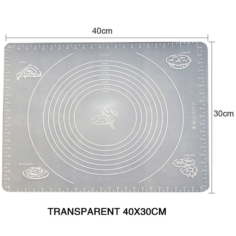 Tapis épaississant en silicone anti adhésif, planche à rouler, cuisson, pâte de farine feuille de table, outils de cuisine: Gray 40x30cm