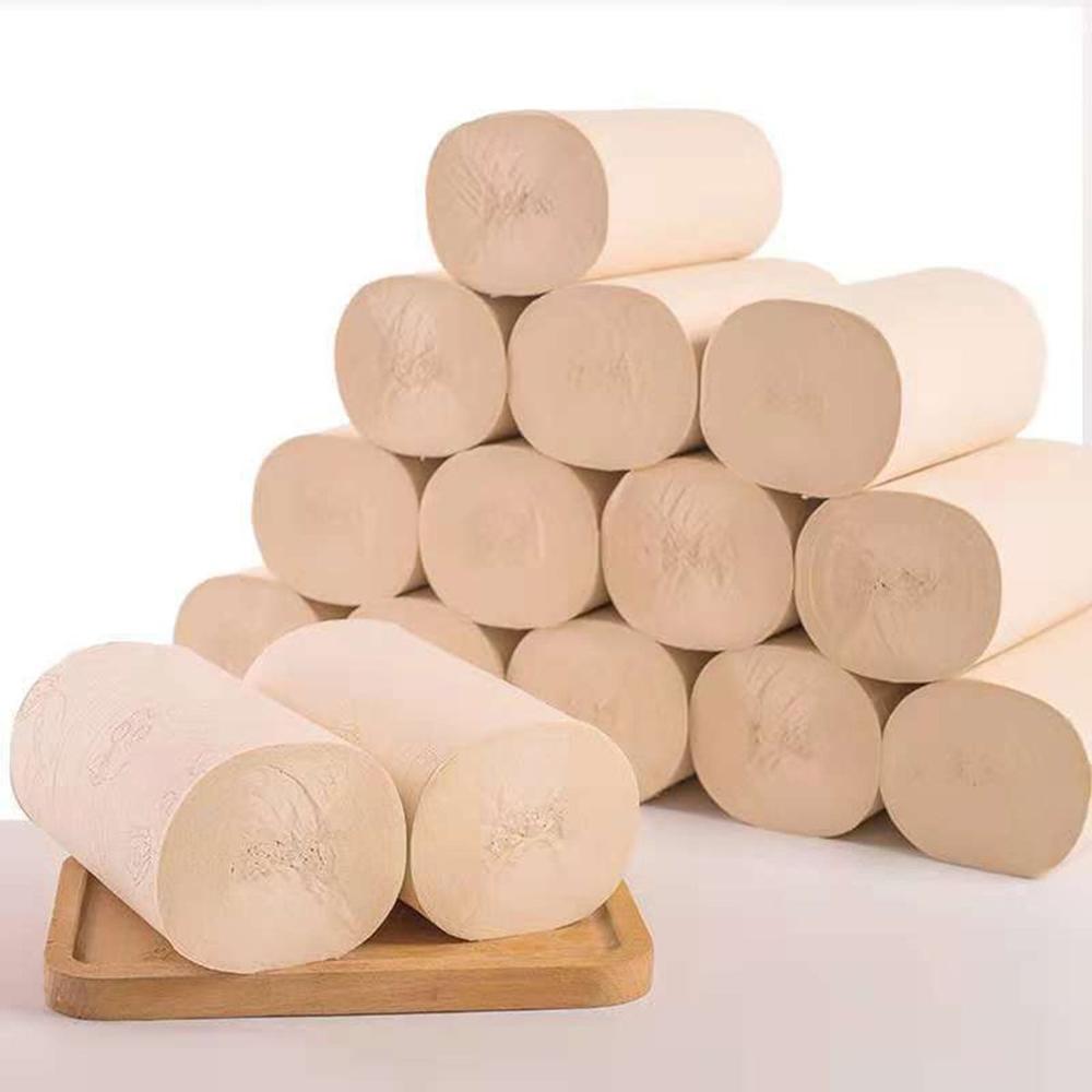 Coreless 10 Roll Bamboo Tissue Paper Towels Bamboo Pulp With Bamboo Pulp Fiber Strong Toughness Household Wettable Water Paper