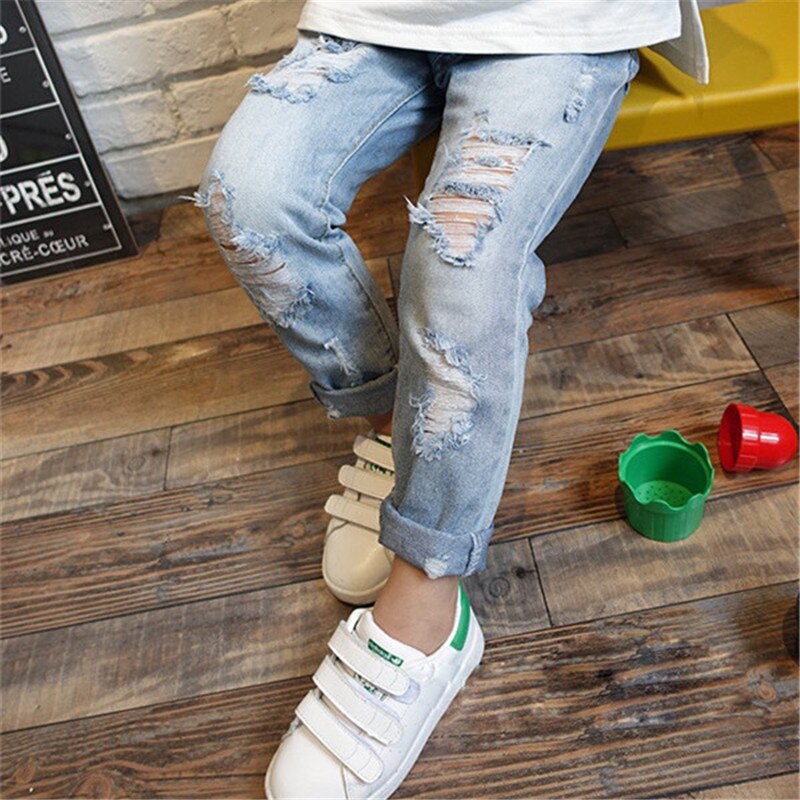 Pantaloni Jeans strappati per bambini 2020 nuovi pantaloni in Denim rotto per bambini primavera per bambina