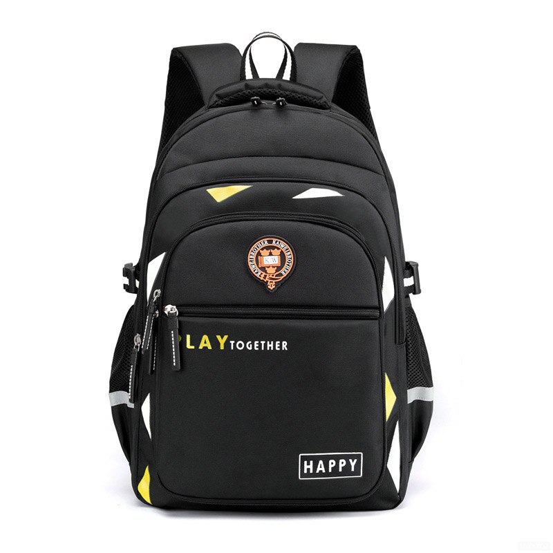 Grote jongensrugzak kinderen orthopedische kinderrugzak in primaire grote capaciteit koelkastdeur basisschooltas: Een gele