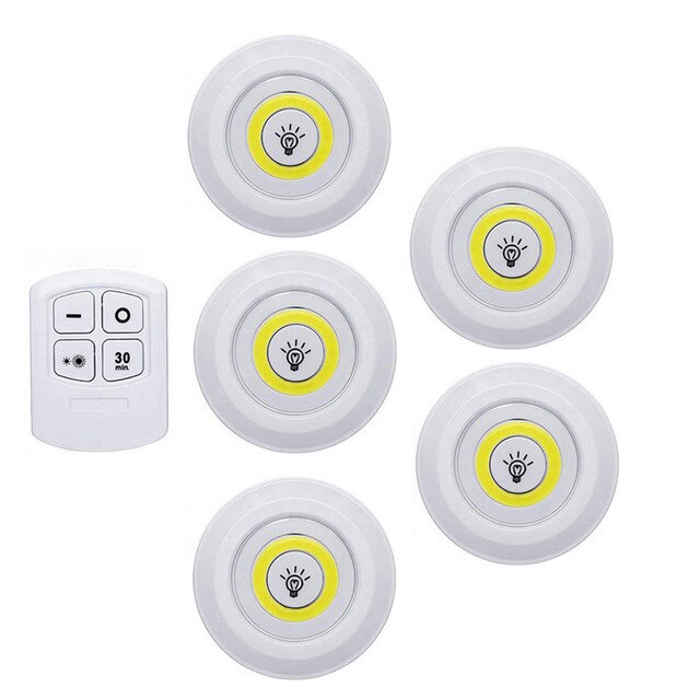 Wireless Remote Control Dimmable Night Light Decorative Kitchen Closet Staircase Aisle Bathroom Dimmable Lighting LED Lights: 02-5pcs