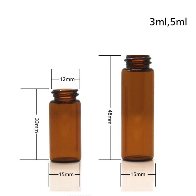 10 Stck Ätherisches Öl Bernstein Glas Fläschchen w/Unterscheiden stecker 1/2/3/5 ml Sonde dram flasche
