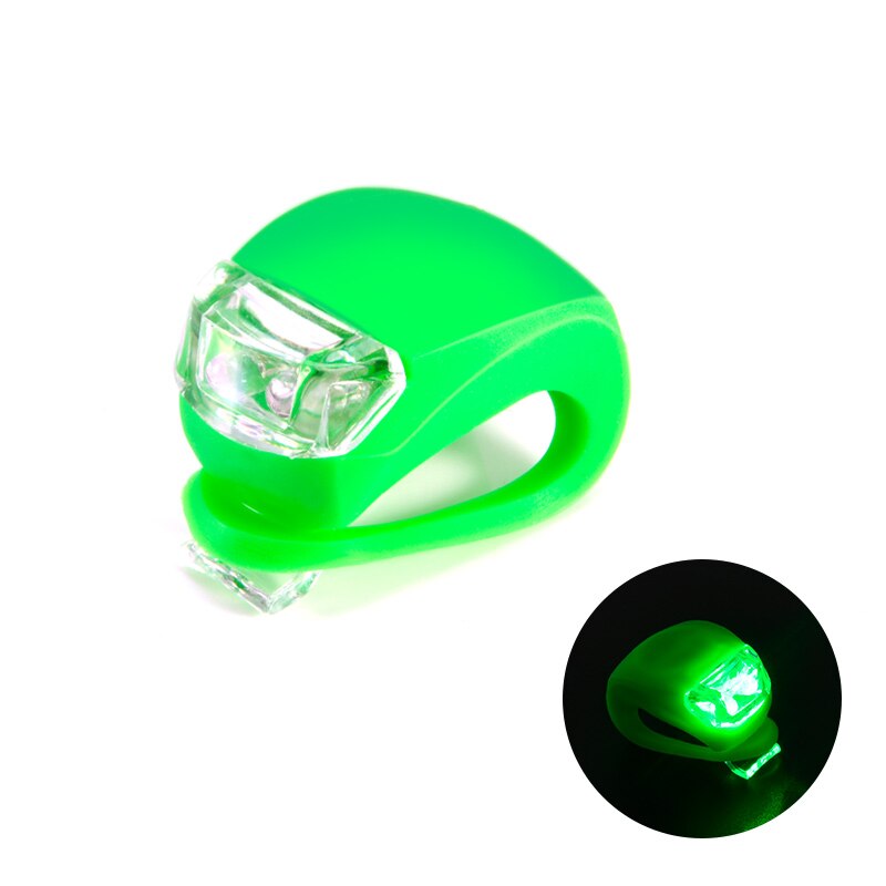 1pc Knipperende Voor Fietslicht Silicone LED Head Voor Achter Wiel Fiets Licht Waterdicht Fietsen Fiets Accessoires: Groen