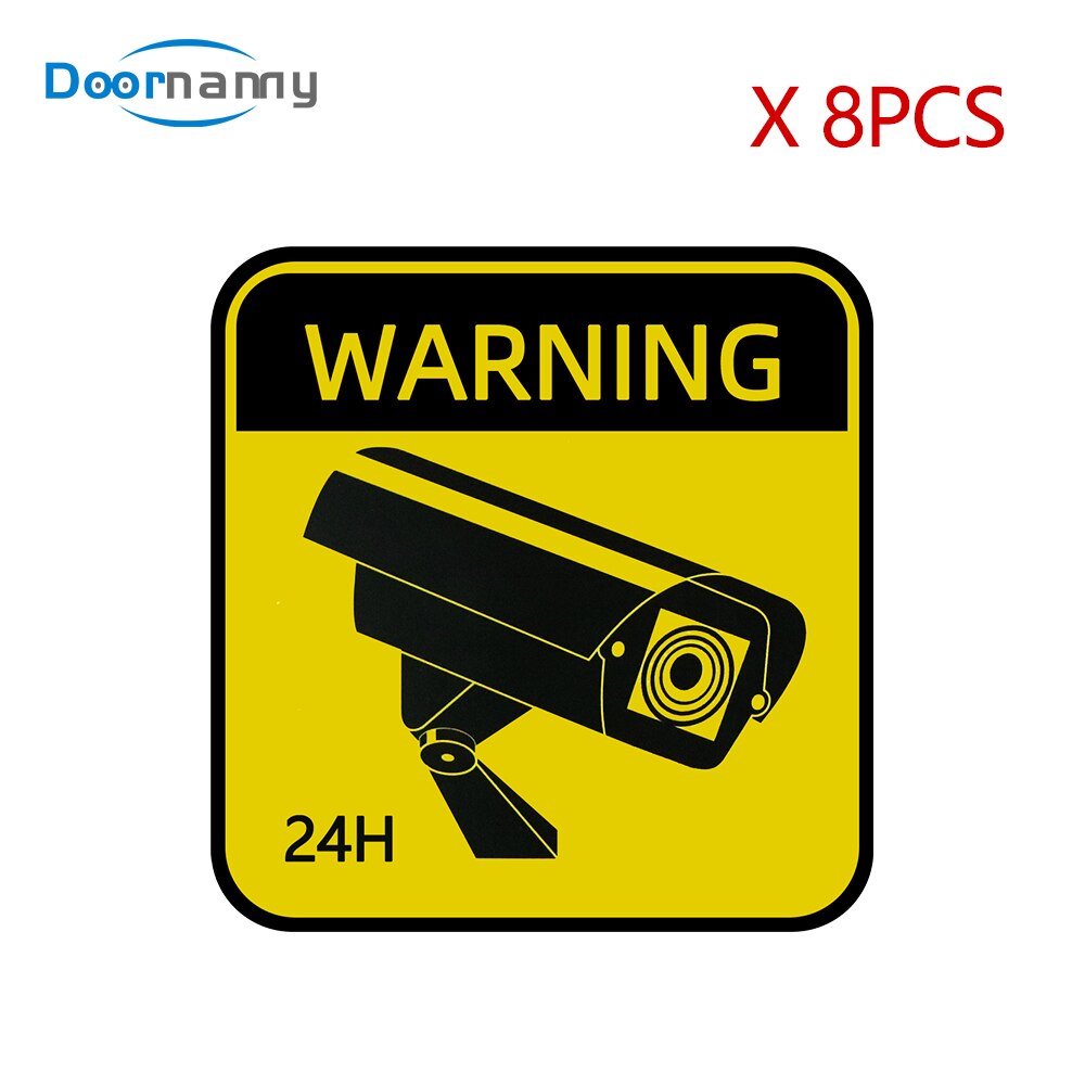 Doornanny 8 stk cctv kamera vanntett advarsel klistremerker skilt hjem sikkerhetsalarm klistremerker sterkt selvklebende orgn.: type 1
