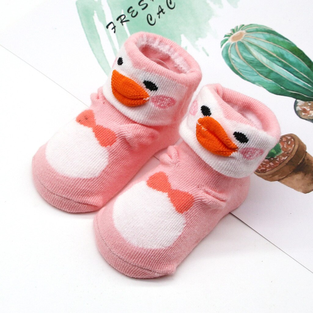 Baby Infant Socks Toddler Girls Boy Animal duck Printing Anti-slip Socks baby Cotton socks носки детские