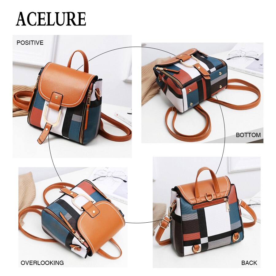 ACELURE Rucksäcke Frauen Leder Rucksäcke Weibliche Schule Taschen für Teenager Mädchen Reise Zurück Tasche Retro Bagpack Sac A Dos