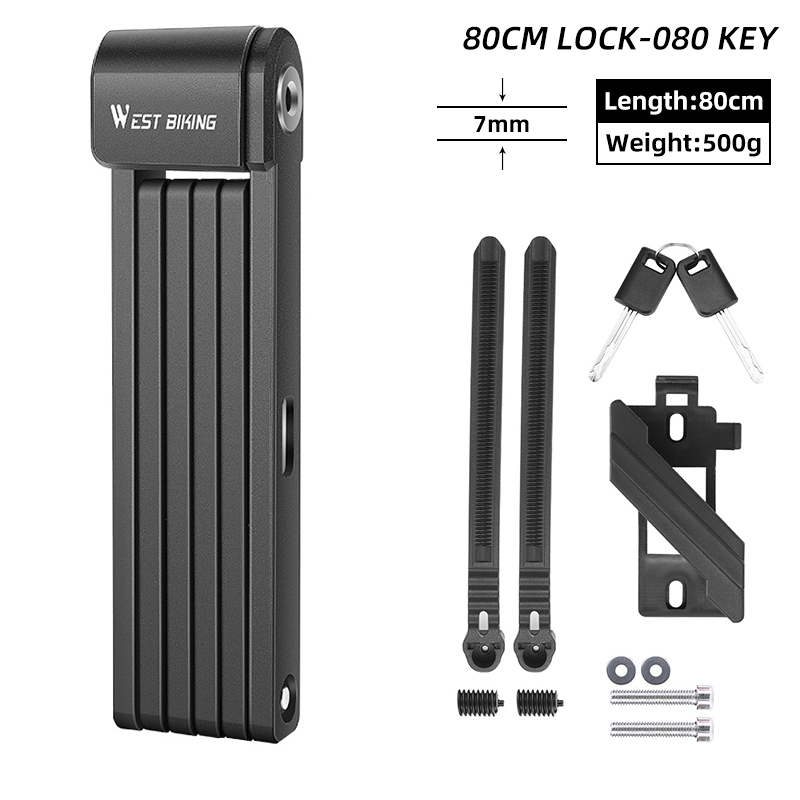 WEST BIKING Lucchetto pieghevole per bicicletta Sicurezza antifurto Lucchetto per ciclismo MTB Accessori per bici da strada Scooter Lucchetto pieghevole per bici elettrica: YELLOW