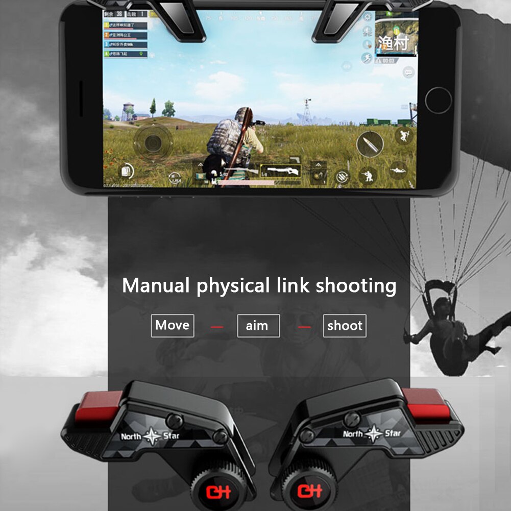 1 Pair Mobile Phone Game Fire Button L1 R1 Gamepad Aim Key Shooter Trigger Controller for iPhone Xiaomi Huawei Universal Pad