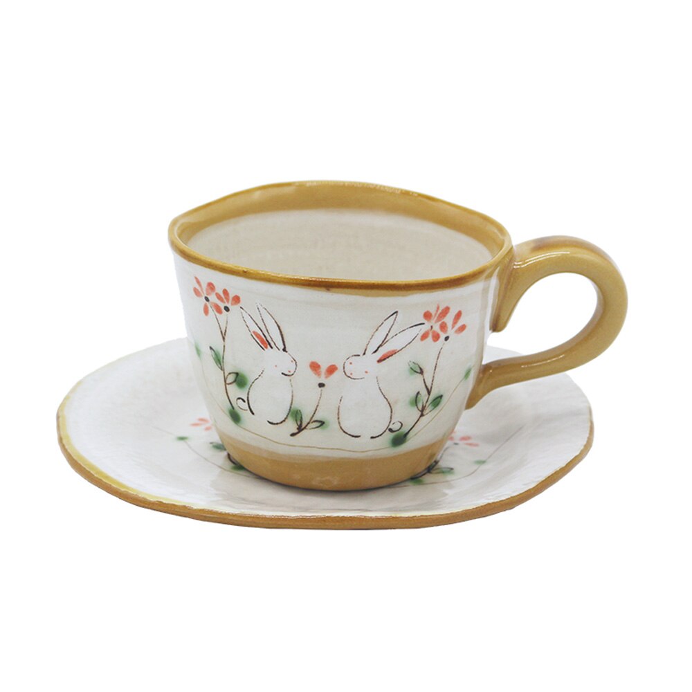 Porcelain Tea Mug Ceramic Water Drinking Cups with Birds Printed