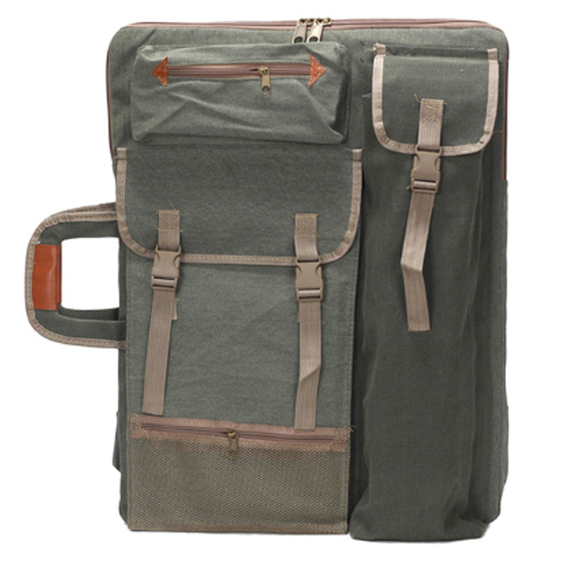 Sac à dos pour planche à dessin, fourre-tout artistique avec bandoulière pour artiste, peintre et étudiants: Green